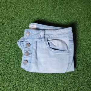 Pacsun Super Stretch Shortie Button Fly Light Wash Denim Shorts Size‎ 29